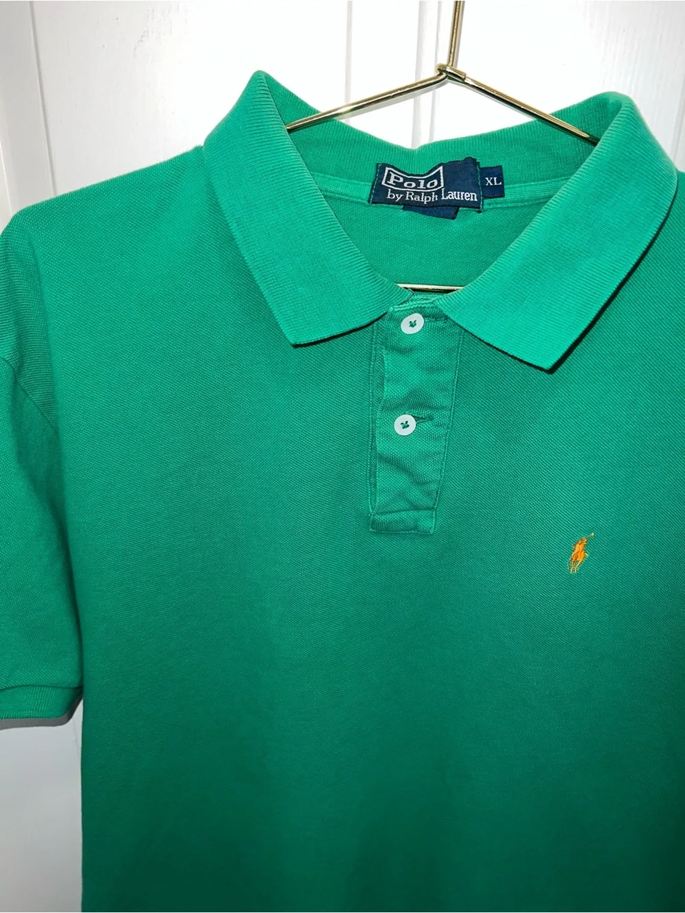 Ralph Lauren Men’s Emerald Green Polo with Orange Pony | Size XL
